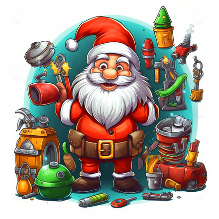 Christmas Themed Character Graphics Element created with Generative AIの素材