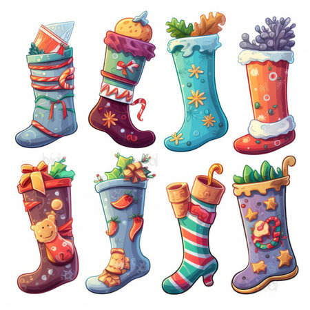 Christmas Themed Character Graphics Element created with Generative AIの素材
