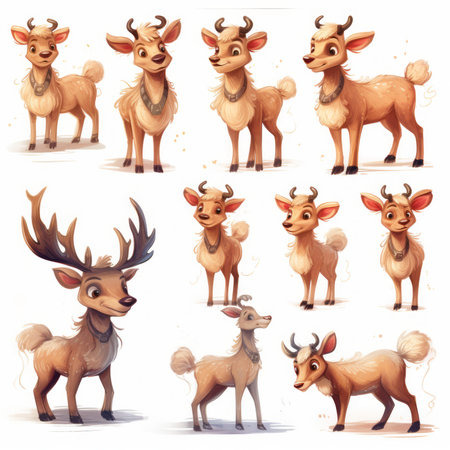 Christmas Themed Character Graphics Element created with Generative AIの素材