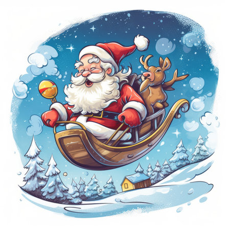 Christmas Themed Character Graphics Element created with Generative AIの素材