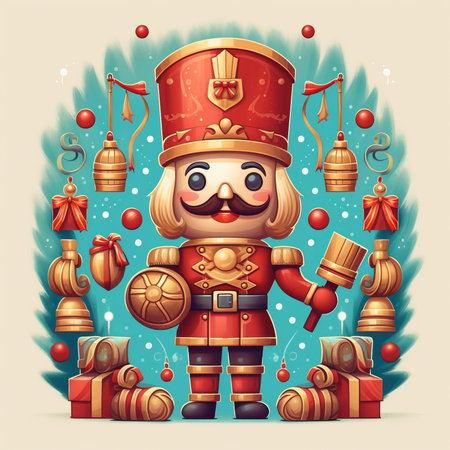 Christmas Themed Character Graphics Element created with Generative AIの素材