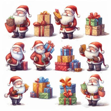 Christmas Themed Character Graphics Element created with Generative AIの素材