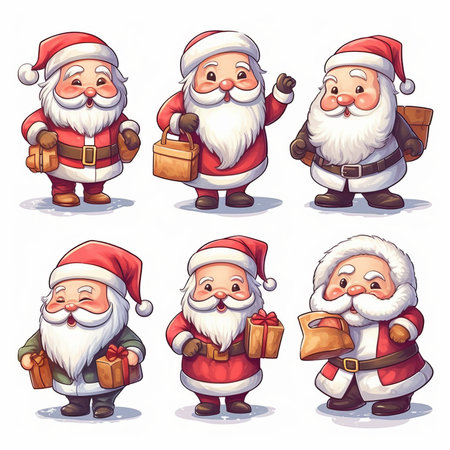 Christmas Themed Character Graphics Element created with Generative AIの素材