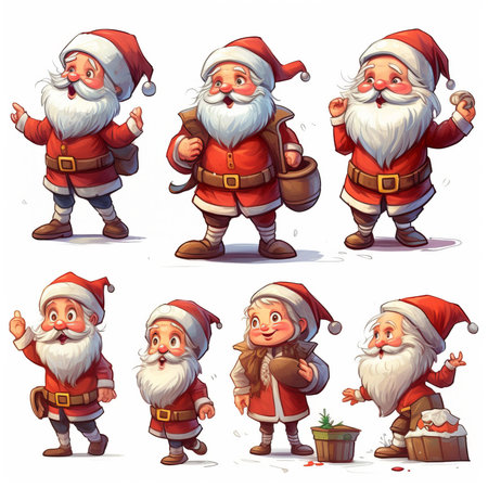 Christmas Themed Character Graphics Element created with Generative AIの素材