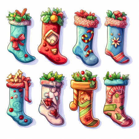 Christmas Themed Character Graphics Element created with Generative AIの素材