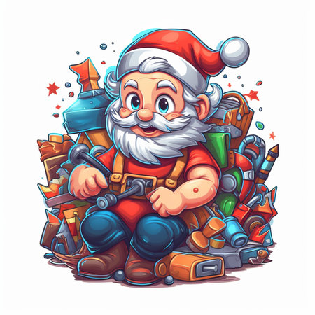 Christmas Themed Character Graphics Element created with Generative AIの素材