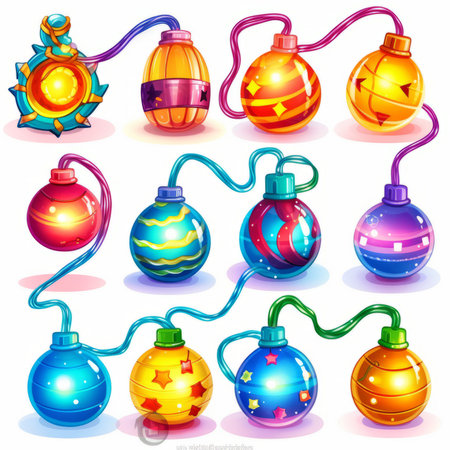 Christmas Themed Character Graphics Element created with Generative AIの素材