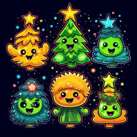 Christmas Themed Character Graphics Element created with Generative AIの素材