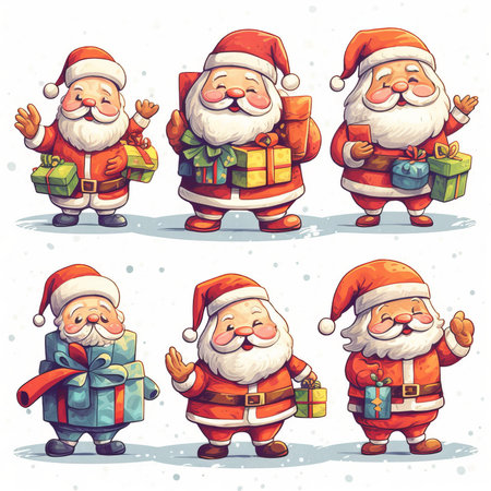 Christmas Themed Character Graphics Element created with Generative AIの素材