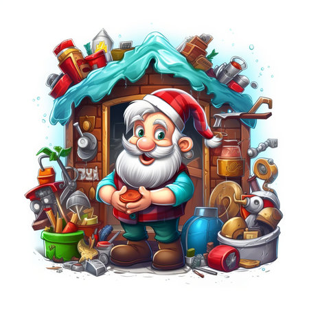 Christmas Themed Character Graphics Element created with Generative AIの素材