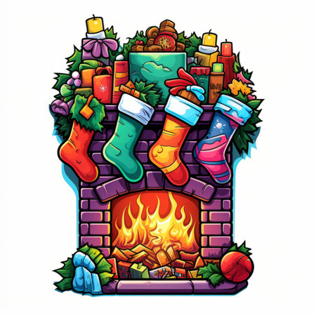 Christmas Themed Character Graphics Element created with Generative AIの素材