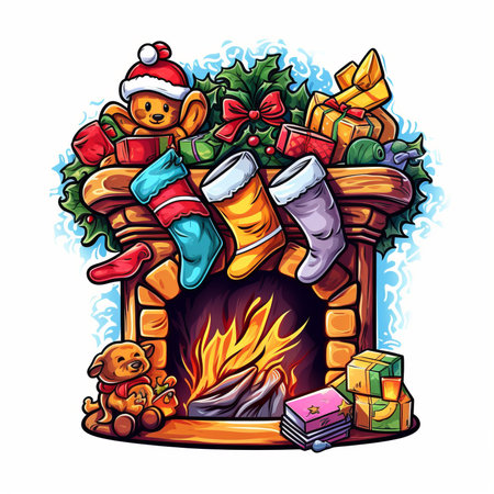 Christmas Themed Character Graphics Element created with Generative AIの素材