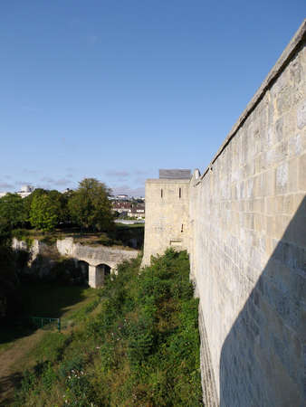 wall of the ducal Castle, normandyのeditorial素材