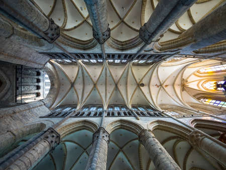 Innenraum der Sint-Niklaaskerk oder St.-Nikolaus-Kirche, Gent, Flandern, Belgien, Europaのeditorial素材