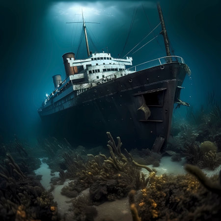 Shipwreck, Titanic shipwreck, AI generatedの素材