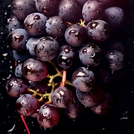 ripe grapes hanging from a vine , AI generatedの素材