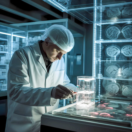 Scientists are working with artificial intelligence to research the human brain, AI generatedの素材