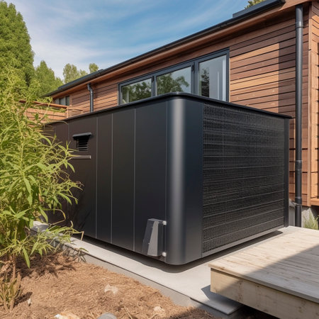 Modern heat pump, AI generatedの素材