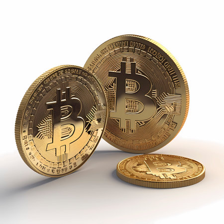 Bitcoin. 3d image. Isolated white background. 3d rendered.の素材