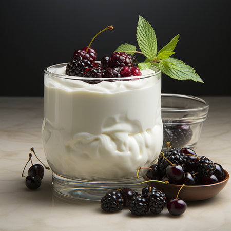 fresh ripe cherries, ai generatedの素材