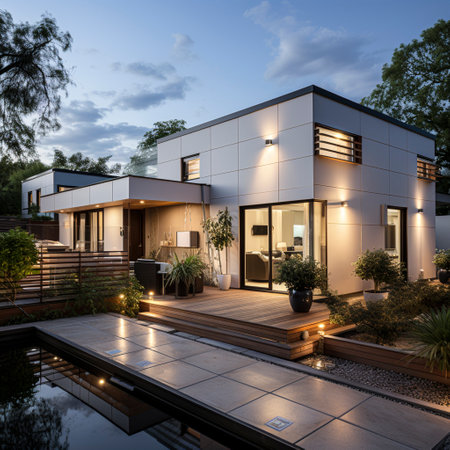 modern high-quality multi-family apartments in a modern architectural style, AI generatedの素材