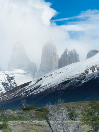 Lago Nordenskjold, Nordenskjold, Cerro del Paine Grande and Torres del Paine mountains, Chilean Antarctic, Torres del Paine National Park, Patagonia, Chileの素材 [FY310209879230]