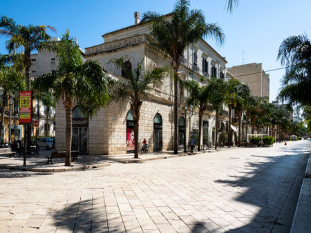 Shopping Street Corso Umberto I , Brindisi, Apulia, Italy June 2019の写真素材