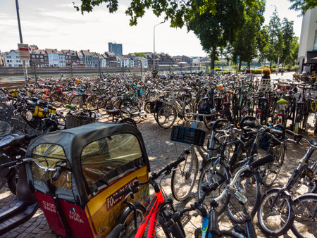 MAASTRICHT, THE NETHERLANDS - jul, 2019: Bicycle in Maastricht, Netherlands.の写真素材