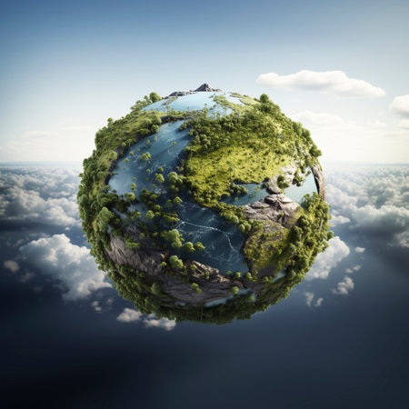 green globe, tomorrow's world green, wish earth, AI generatedの素材