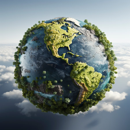 green globe, tomorrow's world green, wish earth, AI generatedの素材