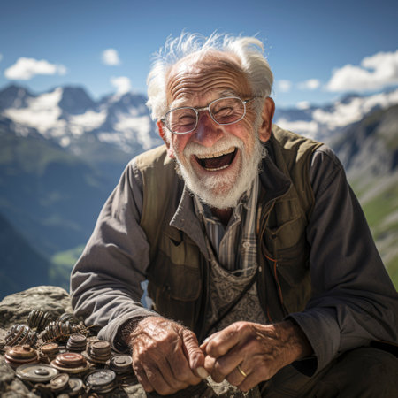 Pensioners in a good living situation with a large provision and money for their pension, AI generatedの素材
