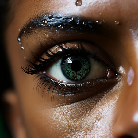 Close-ups of a woman's eye with different eye colors and ethnicities, AI generatedの素材