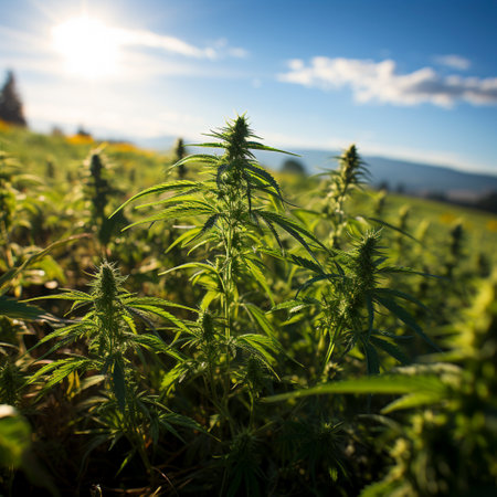 Hemp plants (Cannabis sativa) AI generatedの素材