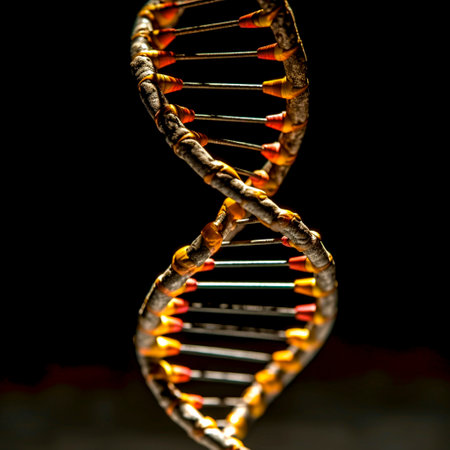 Symbolic image DNA double helix ,AI generatedの素材