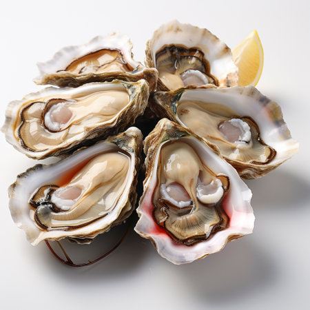Seafood platter fresh oysters, AI generatedの素材