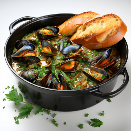fresh clam chowder, AI generatedの素材