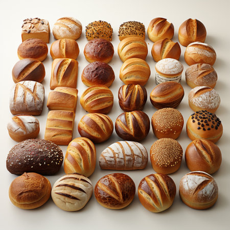 Different types of bread, AI generatedの素材