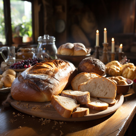 Different types of bread, AI generatedの素材