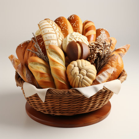 Different types of bread, AI generatedの素材