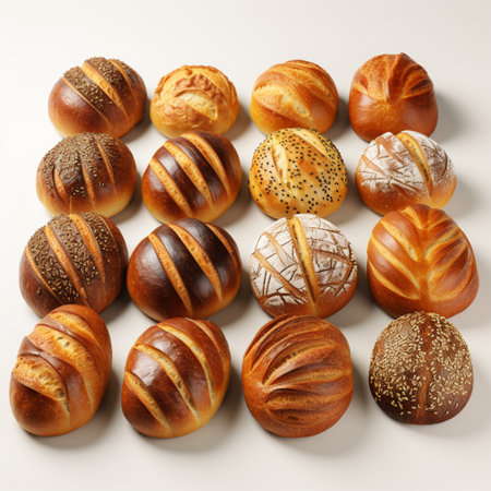 Different types of bread, AI generatedの素材