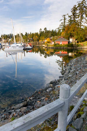 view of harbour and marina at Brentwood Bay (near Victoria), British Columbia, Canadaのeditorial素材