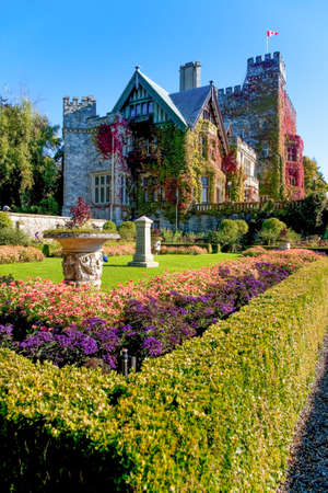 Hatley Castle and grounds, Royal Roads University, Victoria, Vancouver Island, British Columbiaのeditorial素材