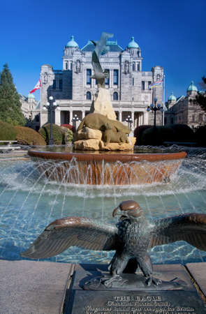 view of the rear facade of the Parliament Buildings, Victoria, Vancouver Island, British Columbiaのeditorial素材