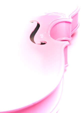 Artistic, stylized outline of a pink violin.の写真素材