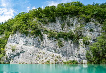 Plitvice Lakes National Park is one of the oldest and largest national parks in Croatia. This photo is taken in July, 2023.の写真素材