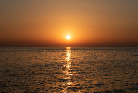 Beautiful sunset in Croatia. This photo is taken in July, 2023.の写真素材