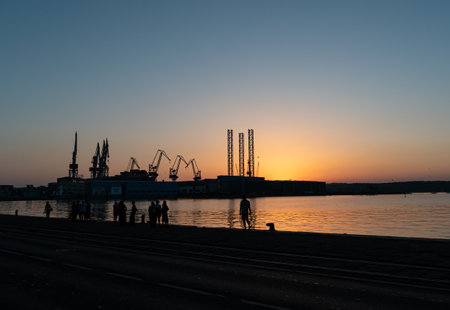 Beautiful sunset in Croatia. This photo is taken in July, 2023.の写真素材