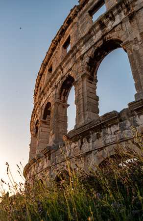 Pula Arena is a Roman amphitheatre located in Pula, Croatia.の写真素材