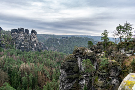 Bastei, Saxon Switzerland National Parkの写真素材