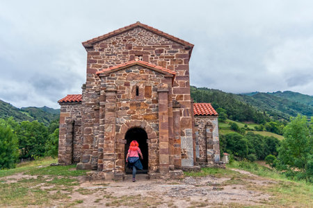 Saint Christina of Lena. Asturias. Spainの写真素材